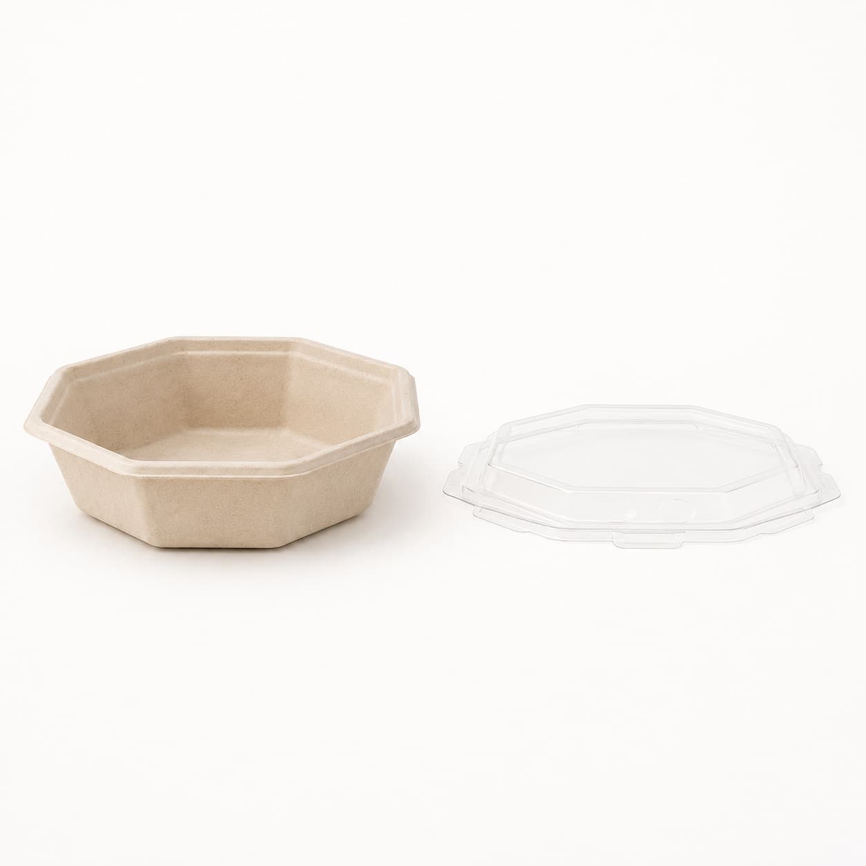 Bagasse Salad Bowl 1300 ml with Clear Lid — MC Life