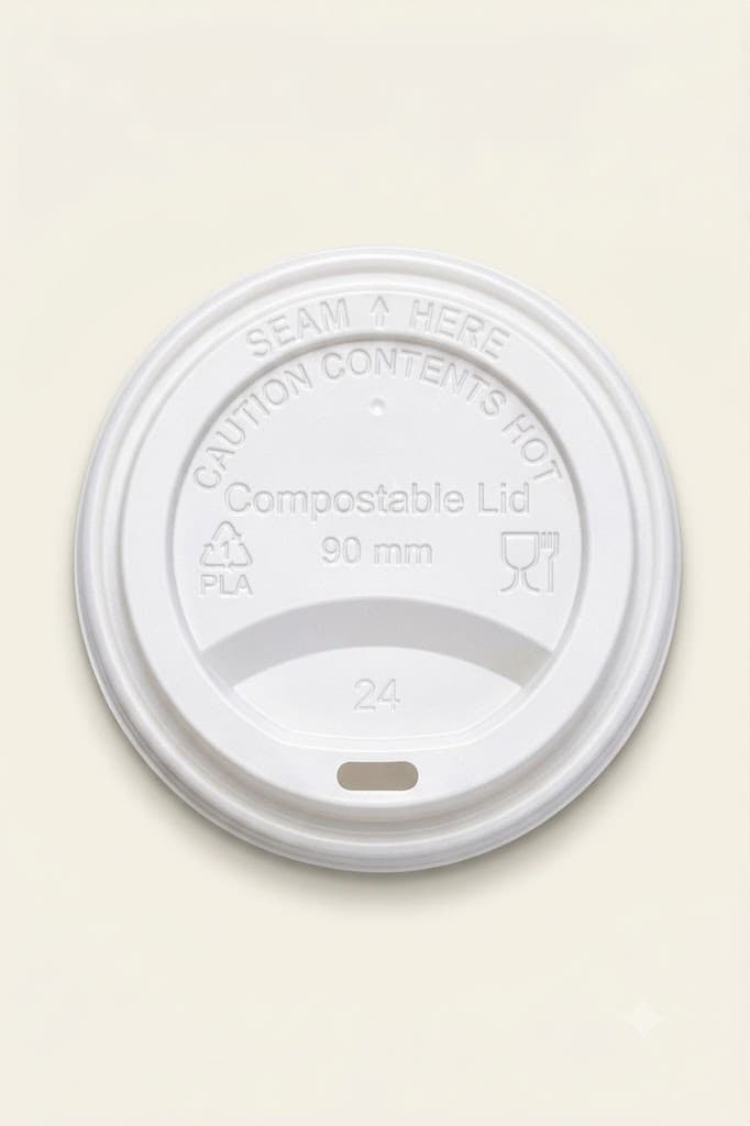 CPLA Hot-Drink Lid 80 mm — White — MC Life